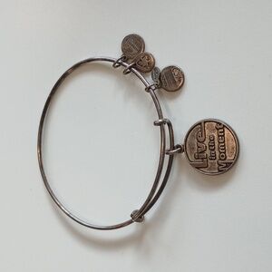 Alex & Ani Live In The Moment Silver Tone Charm Bracelet